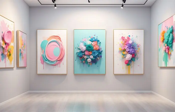 Floral Watercolor Paint Exhibition 3D Picture Art Illustration image
